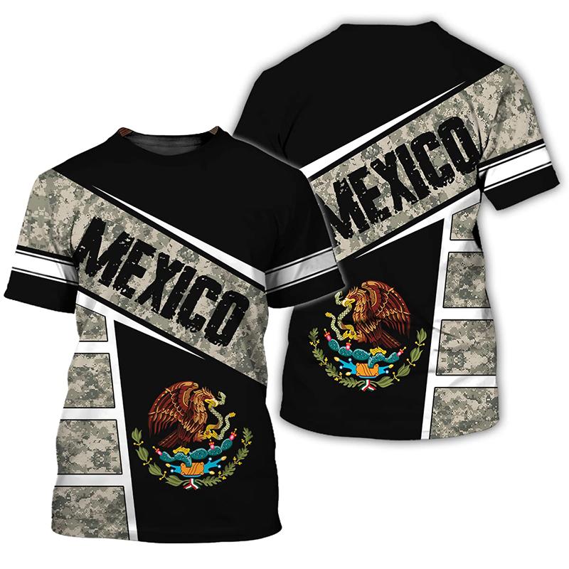 

Мужские футболки с 3D-принтом флага Мексики для мужчин, летняя одежда унисекс с коротким рукавом, модные футболки, уличная одежда, футболка Harajuku 5XL