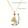 Elegant Heart-Shaped Bear Pendant Necklace Fashionable Trendy Y2K Style Jewelry Cute Gift For Women's Birthday