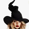 Tall Pointed Cone Top Halloween Wizard Hat Large Wide Brim Pointed Mage Hat  Halloween Party