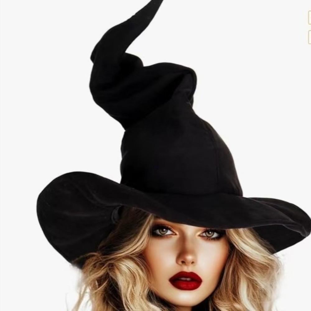 Tall Pointed Cone Top Halloween Wizard Hat Large Wide Brim Pointed Mage Hat Halloween Party