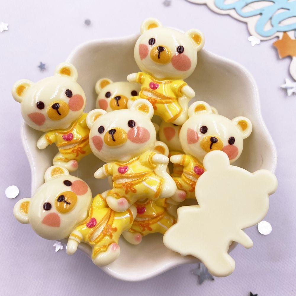 10PCS Resin Kawaii Colorful Painted Cartoon Panda Rabbit Bear Pig Fox Flatback Stone Figurine Scrapbook DIY Craft Supplies