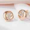 Kinel Glossy Round Stud Earrings For Women Zircon Trendy Jewelry