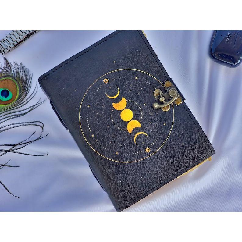 Moon Goddess Leather Journal: Grimoire Book of Shadows 7 x 5 inch