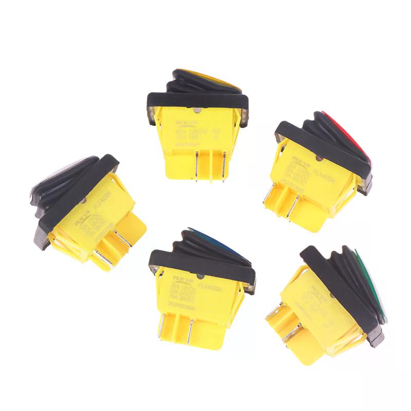 1 Piece 12V/220V 30A ON OFF Heavy Duty 4pin DPST IP65 Sealed Waterproof T85 Auto Boat Marine Toggle Rocker Switch With LED