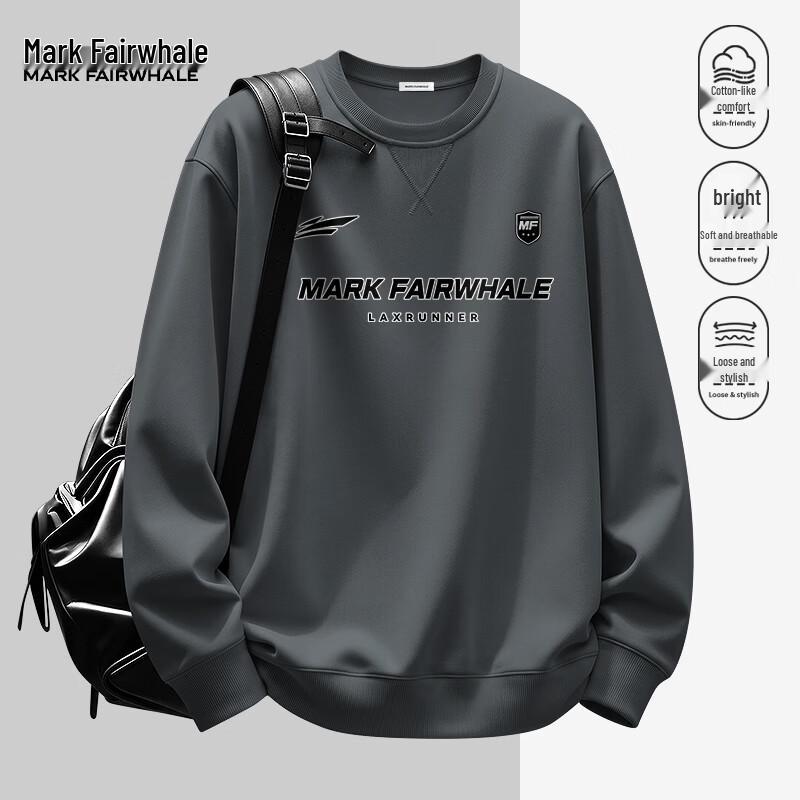 MARK FAIRWHALE Men's Oversized Graphic Pullover Sweatshirt