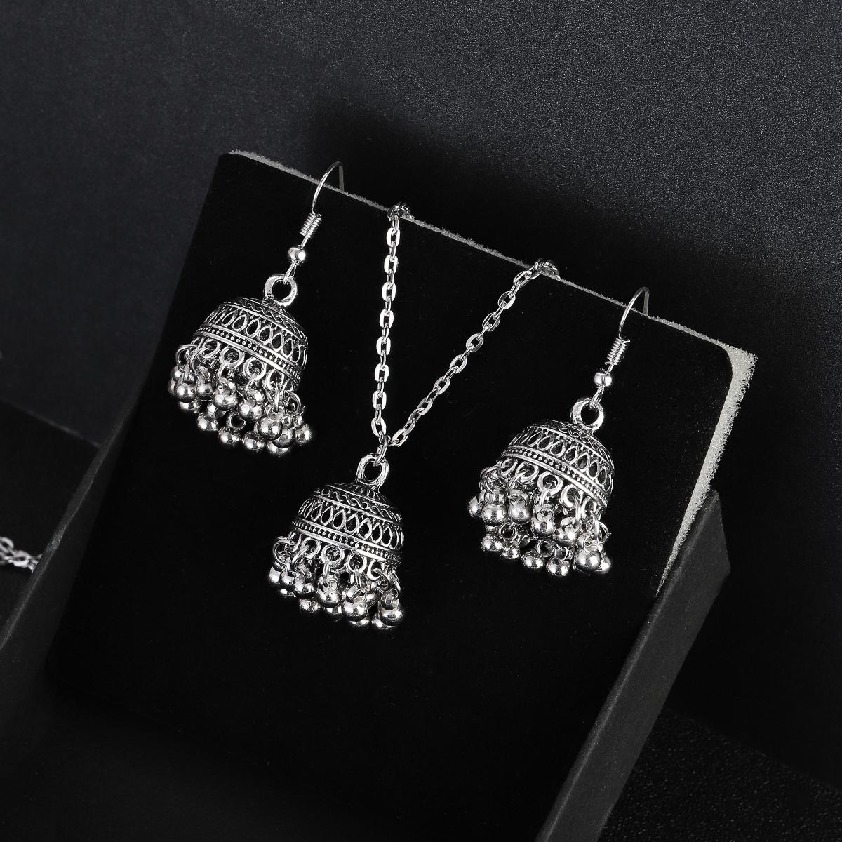 

Мода Винтаж Индийские Цирконы Подвески Набор Цирконов для Женщин Медный Цвет Колокольчики Кисточка Джумка Серьги Наборы Ретро Свадебный Подарок