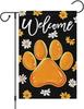 Spring Summer Dog Paw Print Garden Ag, Daisy Owers Welcome Small Yard Ags 12x18 Inch Double Sided Seasonal Holiday Far SSL