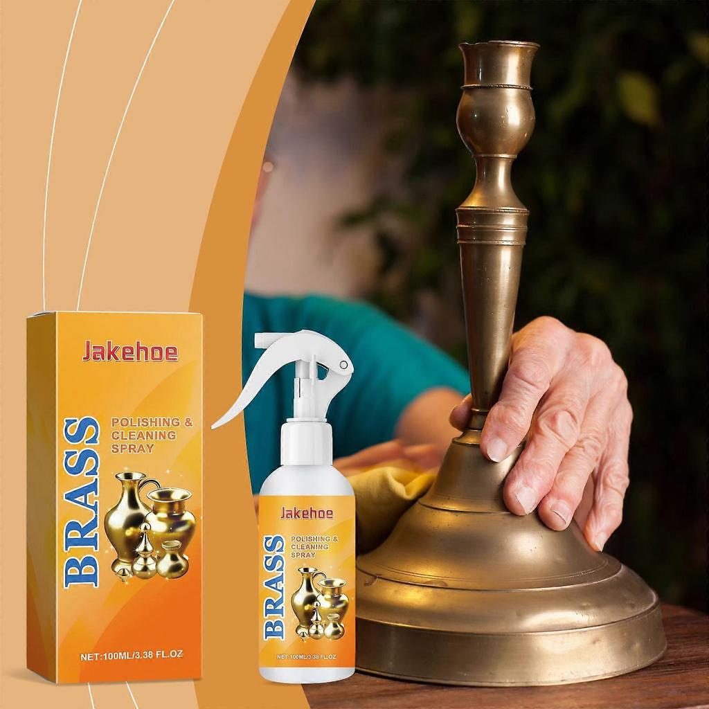 Limited time!!Jakehoe Brass Polishing Cleaning Spray Decontamination Polishing Bright Gentle Maintenance Brass Care Spray