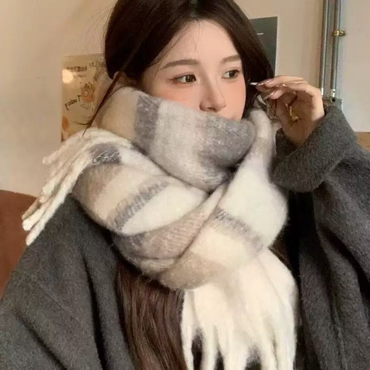 Maillard Premium Atmosphere Scarf Women's Winter New Korean Version Versatile Thickened Mahai Plush Scarf Autumn