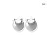 Savi Blogger Silver Brushed Metal Ball Earrings for Cold Wind Temperament