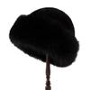Fluffy Faux Fur Bucket Hat for Women Plush Fisherman Hats Winter Warm Panama Cap