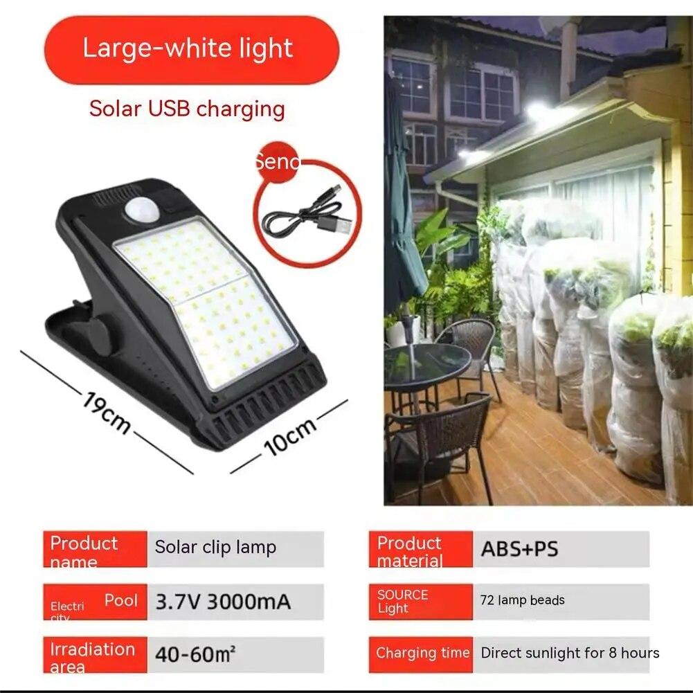 

Светодиодный солнечный садовый светильник, уличный настенный светильник с датчиком движения, IP65, водонепроницаемый светильник для кемпинга, для забора, патио для кемпинга Large White Light