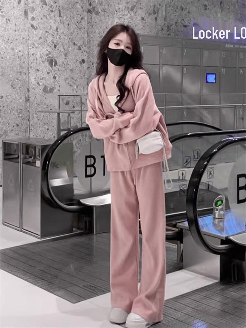 

2024 Осень Женская мода омолаживающий повседневный свитер спортивный комплект M