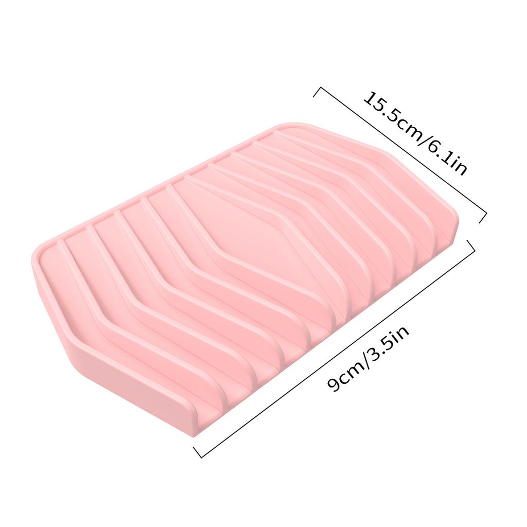 Leeseph Bathroom Silicone Soap Drain Mat Soap Tray Kitchen Sink Sponge Holder Self Draining for Kitchen Counter Sink Organizer