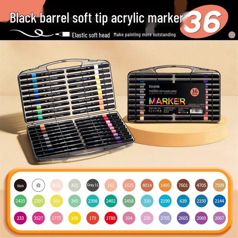 Kleine schwarze Box Acryl-Softspitzen-Markerstift für Kunstprojekte von Schülern und Kleinkindern
