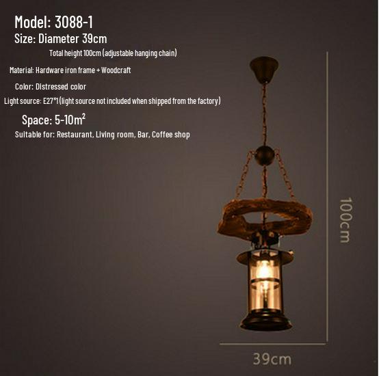 Vintage Industrial Wood Chandelier for Restaurants & Cafes