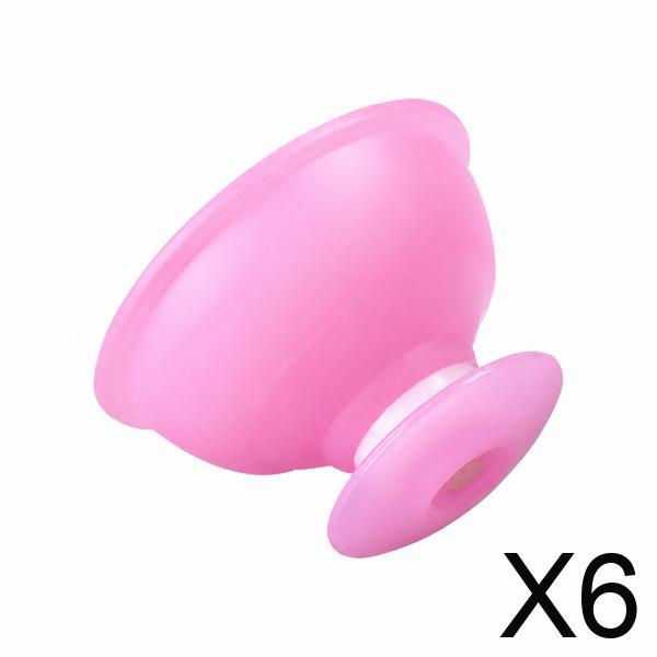 6xSilicone Cupping Set, Cellulite Massage Tool for Smoother Skin, 6.5cm Rose Vacuum Device