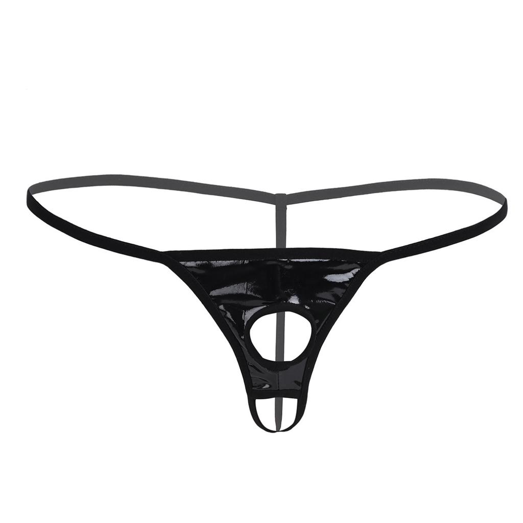 Menn Undertøy Patent Leather Thong Bikini Jock Straps Undertøy