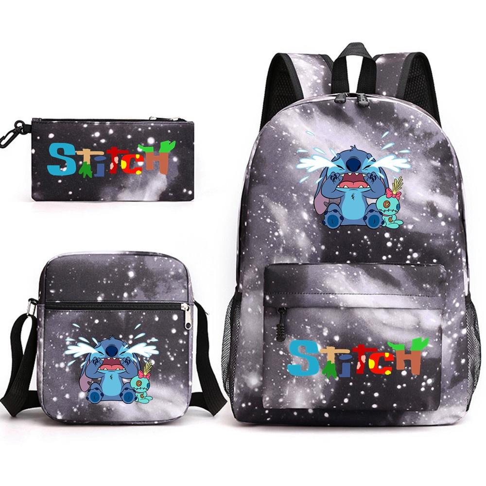 Lilo Stitch Cartoon Kids Boys Backpack Large Capacity Travel School Bag