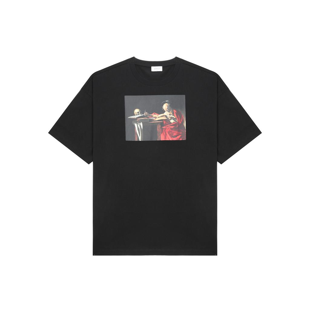 Off-White Art Religious Oil Painting Skull Print Vintage Streetwear Versatile T-Shirt Unisex T-Shirt OFFTEGARC069Q