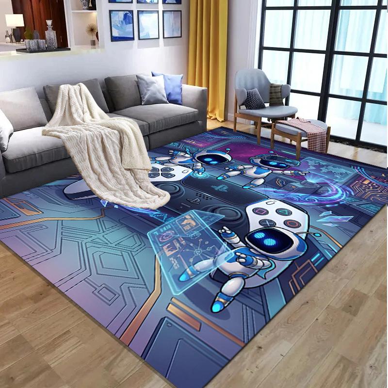 Cosmic Bot Crew Pattern Rug, Indoor/Outdoor Mat, for Picnic, Gameroom, Bedroom, Office, Living Room, Home Decor Carpet, Birthday Gift