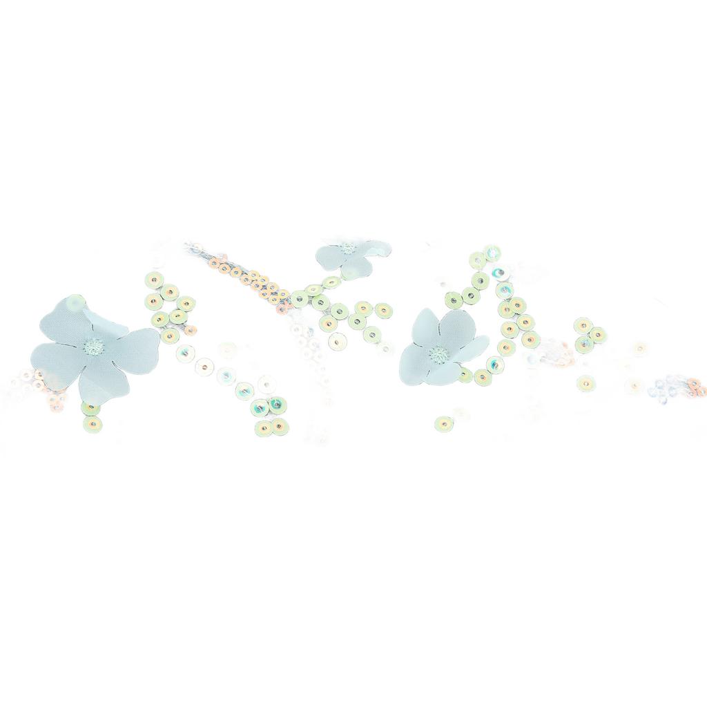 Tulle Roll 10 Yards Embroidered Sequins Flowers Mesh Ribbon Decorative Craft AccessoriesGreen