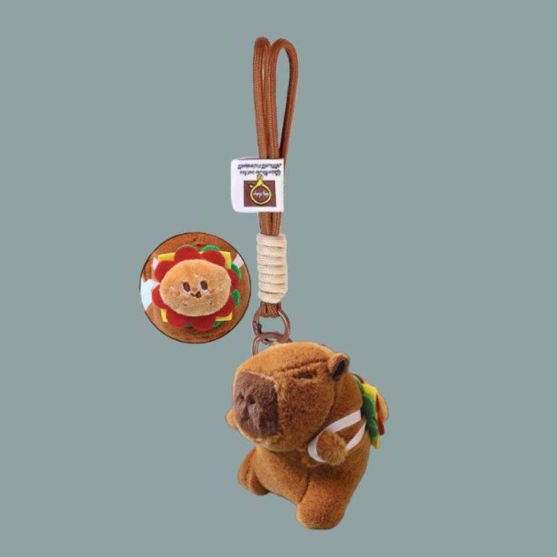 Cute Plush Keychain Small Capybara Pendant Student Bag Pendant Small Gift Boutique