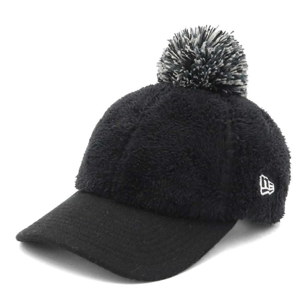 New Era 9TWENTY Mink Fleece Golf Sizes 920 MINK FLEECE POM Women's Cap, Black, M/L (GFW BLK)