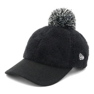 9TWENTY Mink Fleece Golf Sizes 920 MINK FLEECE POM Women's Cap, Black, M/L (GFW BLK)