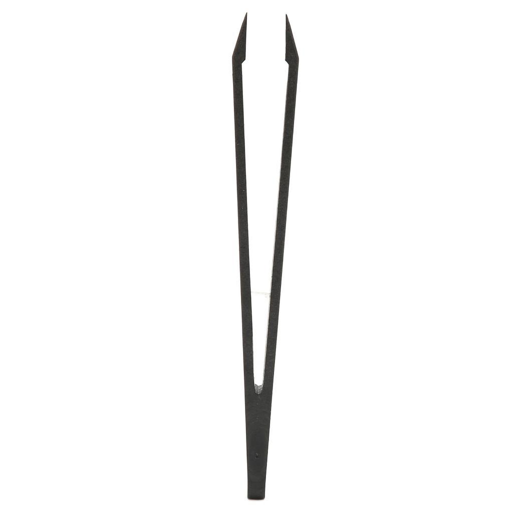 10pcs Anti Static Tweezer Plastic Material Glossy Lines Black Hearing Aid Tweezer for Electronics Laboratory Work