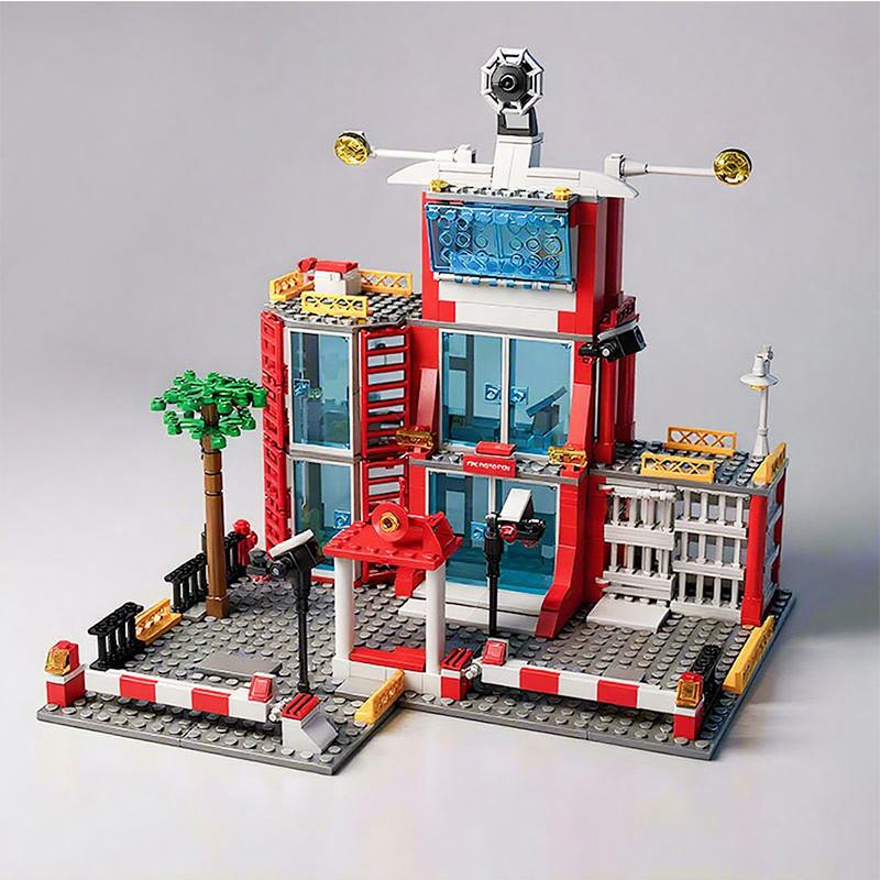 Police City Building Blocks Set with Fire Station Car and Figures DIY Construction Toys for Boys Kids Educational Christmas Gift