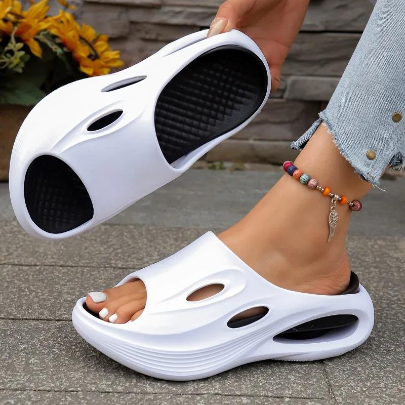 

Модные женские летние сандалии Shevalues Мягкие облачные домашние платформенные шлепанцы Унисекс Уличные нескользящие пляжные туфли Женские тапочки для ванной 41 белый