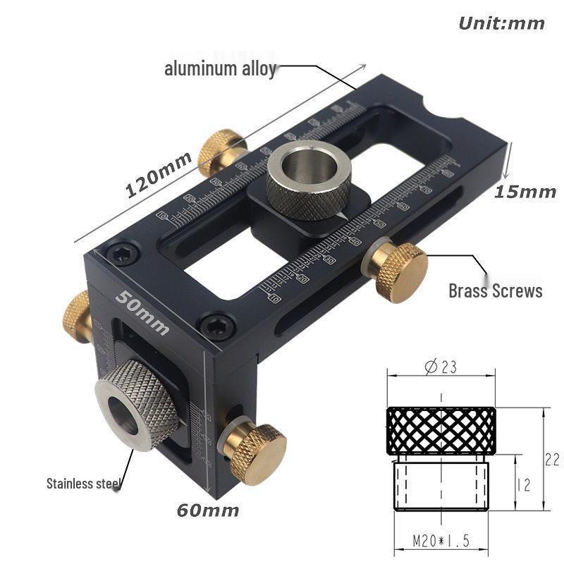2-in-1 Furniture Hole Puncher: Baby Bed Positioning and Woodworking Tool with Phillips, Slotted, Flat Head Screw Punch.