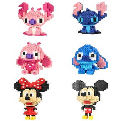 Stitch Mickey Minnie Maus Puppe Stern Derena Belle Zusammenbau Kinder Bausteine Puzzle Montage Spielzeug Kinder Geschenke