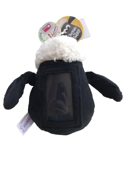 Shaun the Sheep Plush Figure Pass Case with Reel - Shaun the Sheep Set (Pass Case, Ring)
