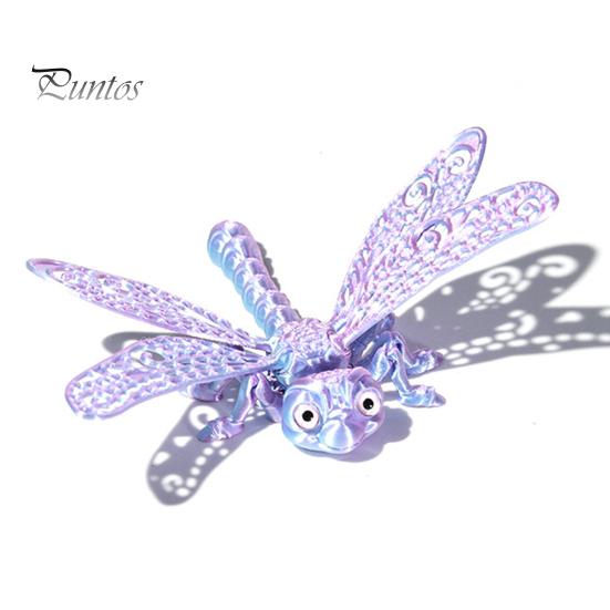 Eco-friendly Plastic Figure 3D Printed Articulated Dragonfly Model, Flexible Realistic Animal Fidget Toys, Educational Science Teaching Aid