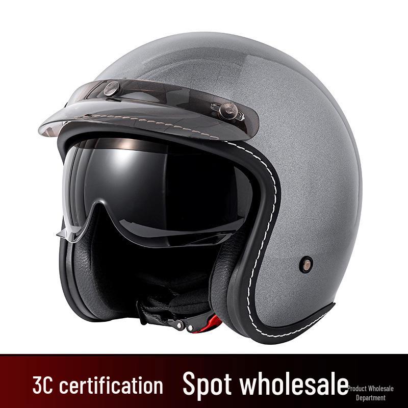 Best-Selling 3/4 DOT Motorcycle Helmet for Men & Women – Retro Scooter/Moped/Cruiser Style