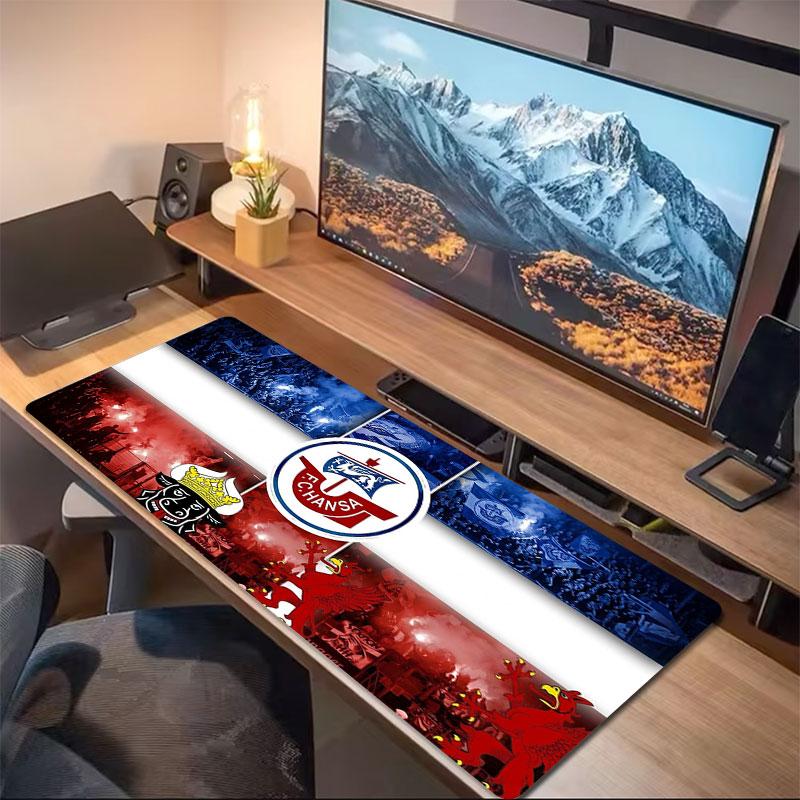 Hansa Fc Badge Large Size Mouse Pad Large Gaming Table Cushion Nonslip Laptop Tablet Big Mousepad Xxl Mat Mini Pc Playmat With Lock Edge