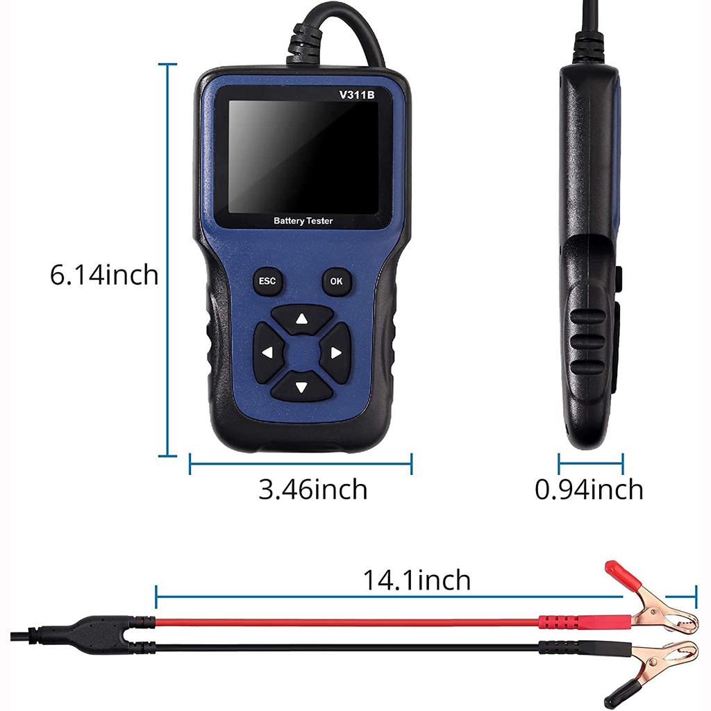 12V Car Battery Tester, 100-2000CCA Fast Accurate 12V Battery Load Tester, Digital Battery Analyzer for Car Truck Motorcycle ATV SUV Boat Yacht