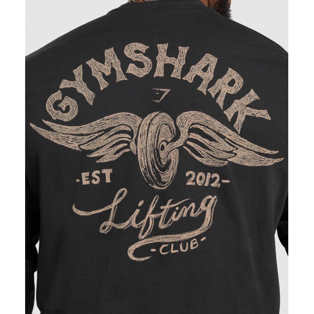 Gymshark Flying WeighTs Long Sleeve T shirT Black A2b8r Bb2j
