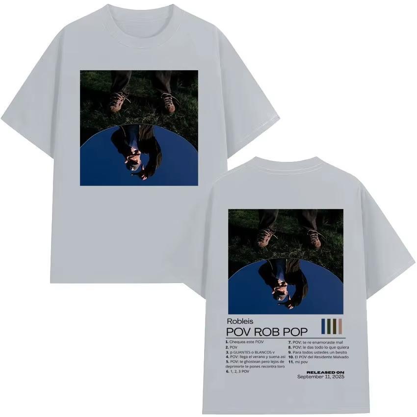 Rapper Robleis Album Cover Hip Hop Pure Cotton Men Fashion Retro Tshirts Casual Gothic Cotton Crewneck Top 2026 Spring Summer