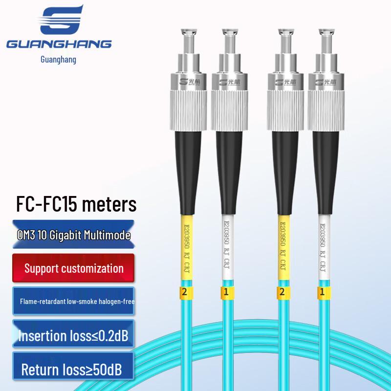 Guanghang OM3/OM4 10 Gigabit Multimode Duplex LSZH Fiber Optic Patch Cable