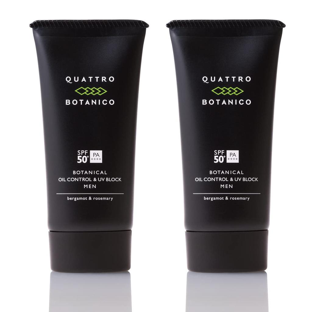 Quattro Botanico (Sunscreen Men UV) Botanical Oil Control UV Block 2-Pack White Cast Stickiness Suppression Light Texture Mens Skincare Waterproof