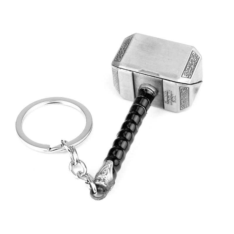 Superhero Metal Keychain Bag Avengers Pendant Thor Hammer Deadpool Spiderman Iron Man Captain America Keyrings for Carry Mini Lightweight Portable