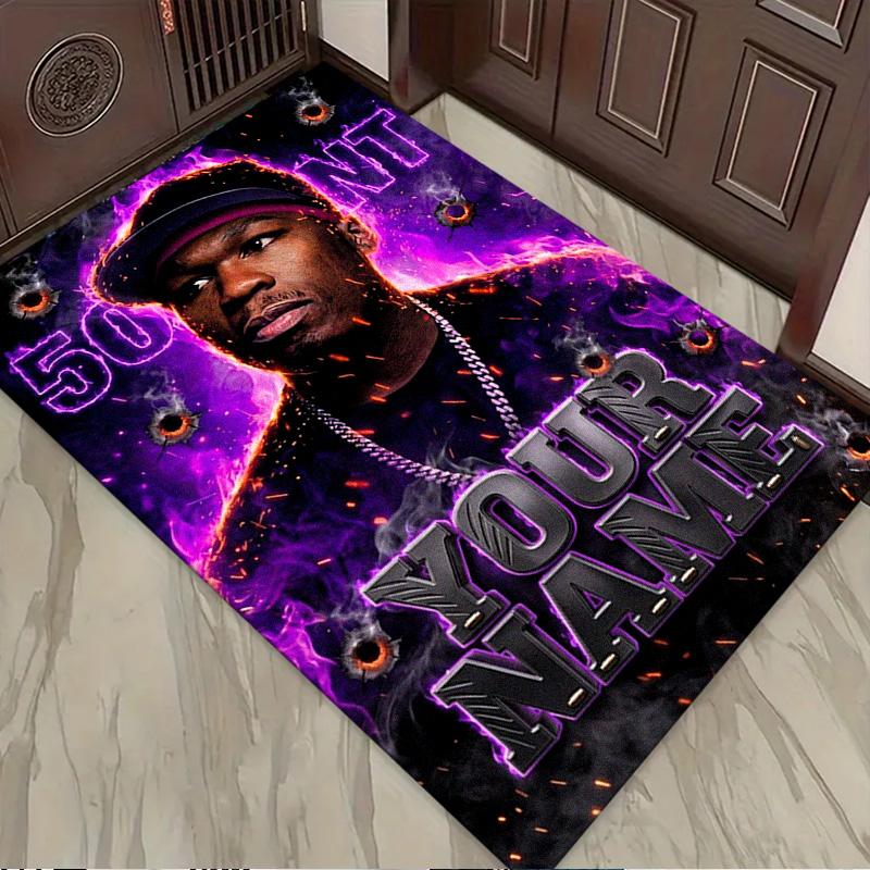 Name Custom 50 cent Carpet Rug for Living Room Bedroom Home Sofa Decoration,Kids play Non-slip Floor Mat