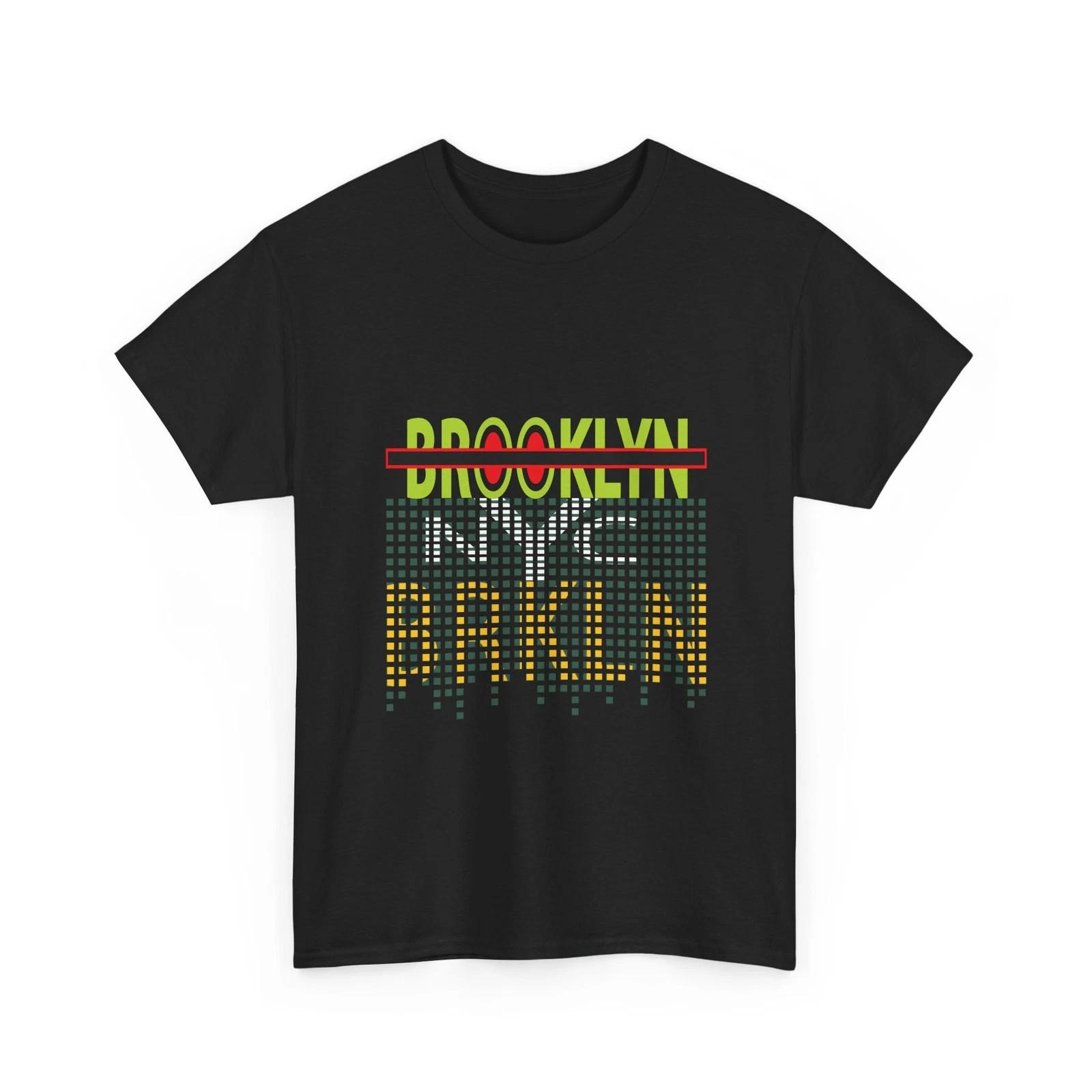Brooklyn NYC BRKLN T-Shirt | Pixel Dot Subway Sign Graphic, NYC Cotton T-Shirt M