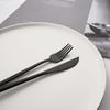 Shiny Black Dinnerware Set Korean Flatware Set Dinner Knife Fork Spoon Teaspoon Tableware Stainless Steel Cutlery Family Eating Utensils