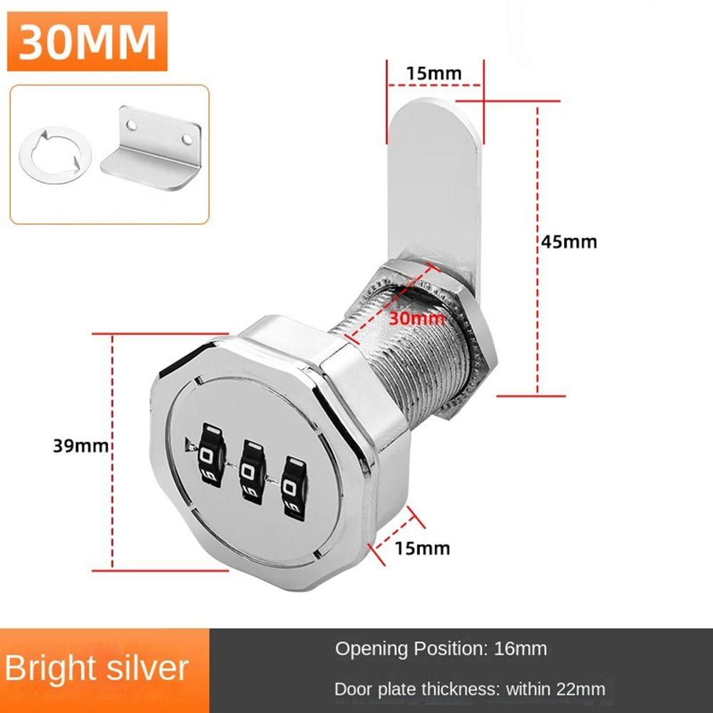 3 Digital Code Combination Lock Cupboard Drawer Cabinet Mailbox Password Locker Furniture Anti-theft Security Zinc Alloy Lock
