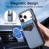 For iPhone 17 Pro Magnetic Case Carbon Fiber Texture Back Cover with Detachable Card Holder