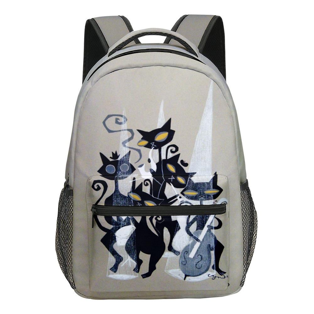 Trendy Kpop Youthful School Bags Unisex Cats Travel Bags 3D Print Oxford Waterproof Notebook Shoulder Backpacks